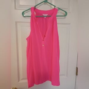 Lilly Pulitzer Silk Pink Sleeveless Top BEAUTIFUL NWOT XL